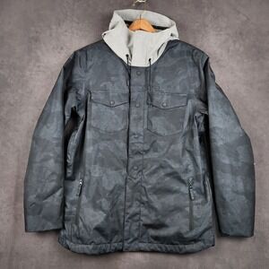 Oakley Division 2 Biozone Insulated Jacket Mens Large Jet Black Camo Snowboard